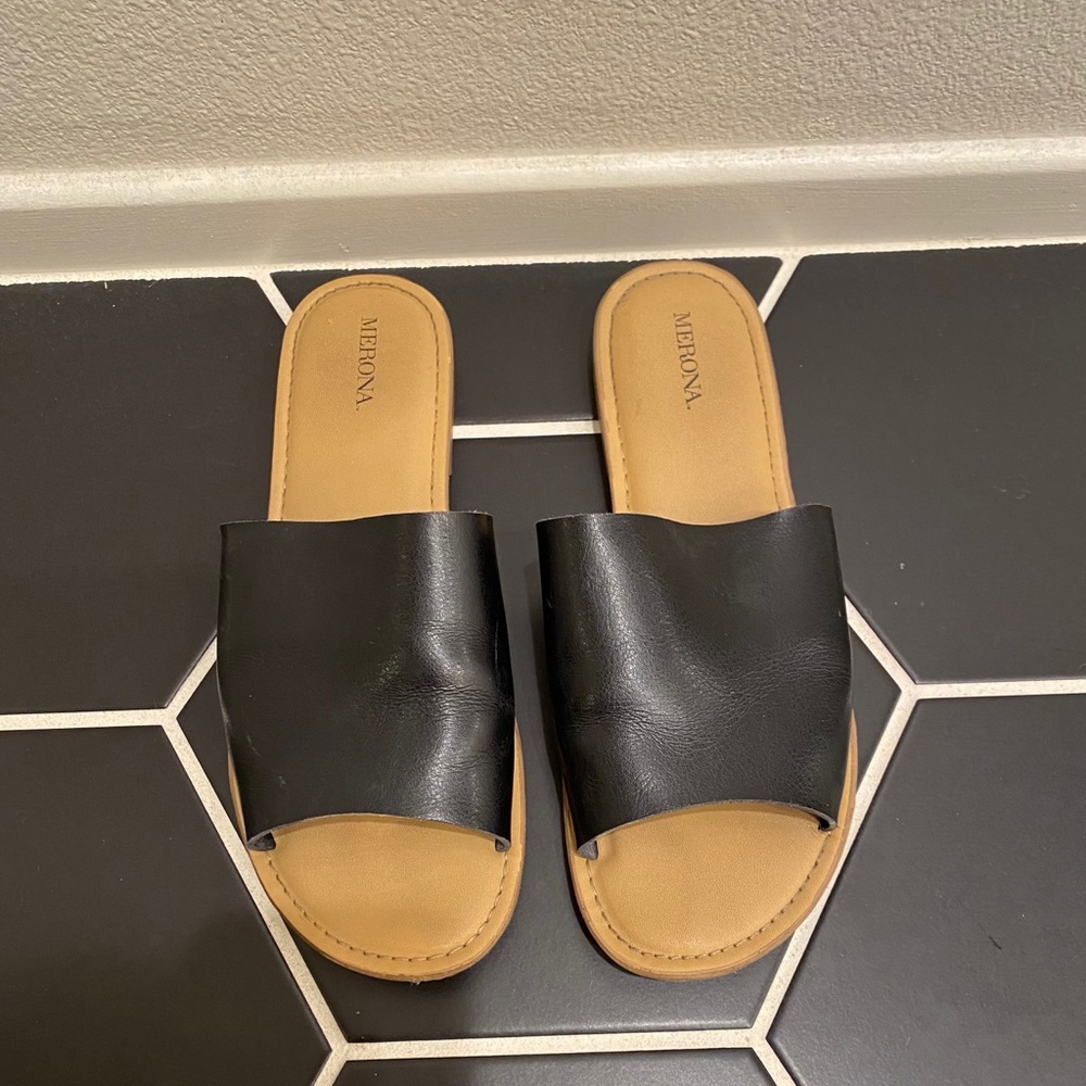Merona Target Black Slide Sandal